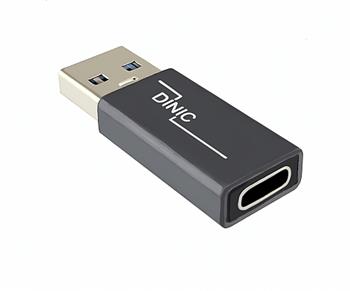 Adaptér DINIC samec USB-A "M" na samice USB-C "F" , hliník, vesmírně šedý