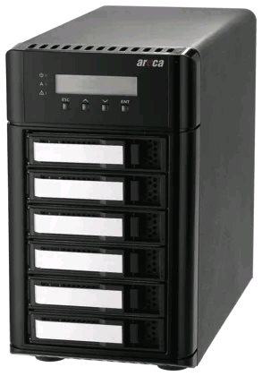 Areca 8050T5U 6bay Thunderbolt 5 RAID box na 6 disků SATA 3,5" /2,5", SAS 3,5"/2,5" 12Gbit/s, Nvme ( U2 disky)