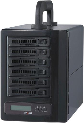 Areca 8050T5U-6MN Thunderbolt 5 RAID přenosný box na 6 disků SATA 2,5", SAS /2,5" 12Gbit/s, Nvme (U2 disk