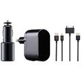 iPower DUAL Charging Kit 2.1A nabíječka a CL adaptér do auta  pro Pod/iPhone/iPad včetně USB 30pin kabelů černá