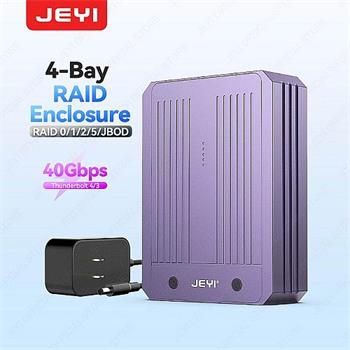 JEYI 4-Bay Thunderbolt 4 M.2 NVMe SSD Enclosure na 4 SSD disky 40Gbps RAID stanice
