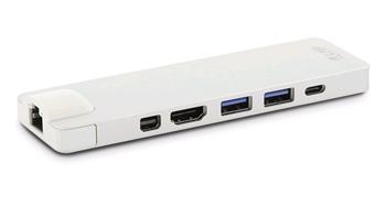LMP USB-C Compact Dock HDMI, Mini-DP, 2x USB 3.0, Ethernet, SD/MicroSD, USB-C nabíjení silver