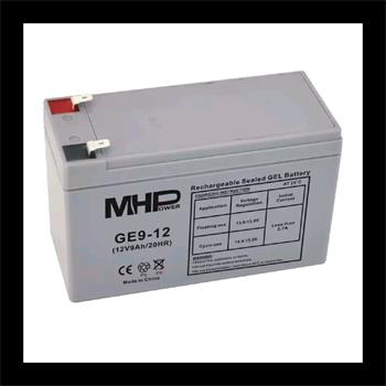 UPS VRLA GEL akumulátor MHP 12V 9Ah Faston F2 6,3mm Deep cycle